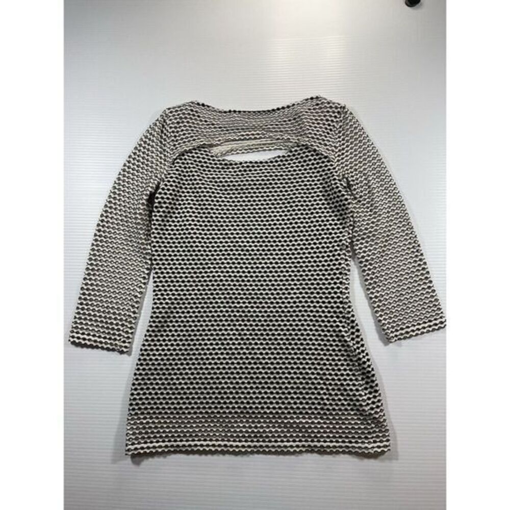Bailey 44 TOMO KHANI Top Black White‎ Striped Size S Perforated Jersey Top NWT